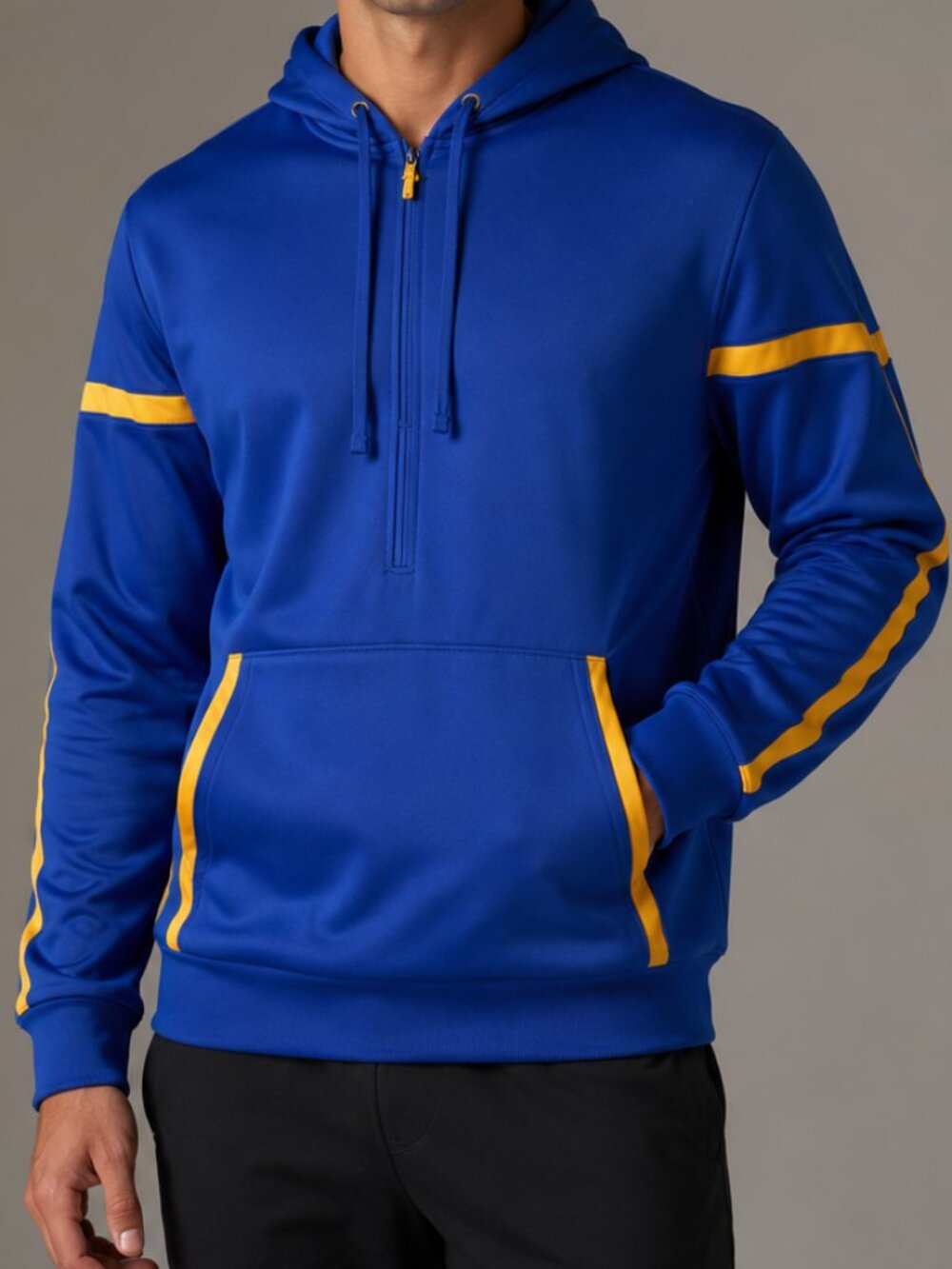 Under Armour Men Warriors  Blue Yellow Pullover Hooded Sweater Size 3XL